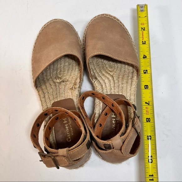 Garnet Hill Womens Espadrille Margo Studded Straps Wrap Sandals Sz 37Tan Leather - Picture 14 of 16